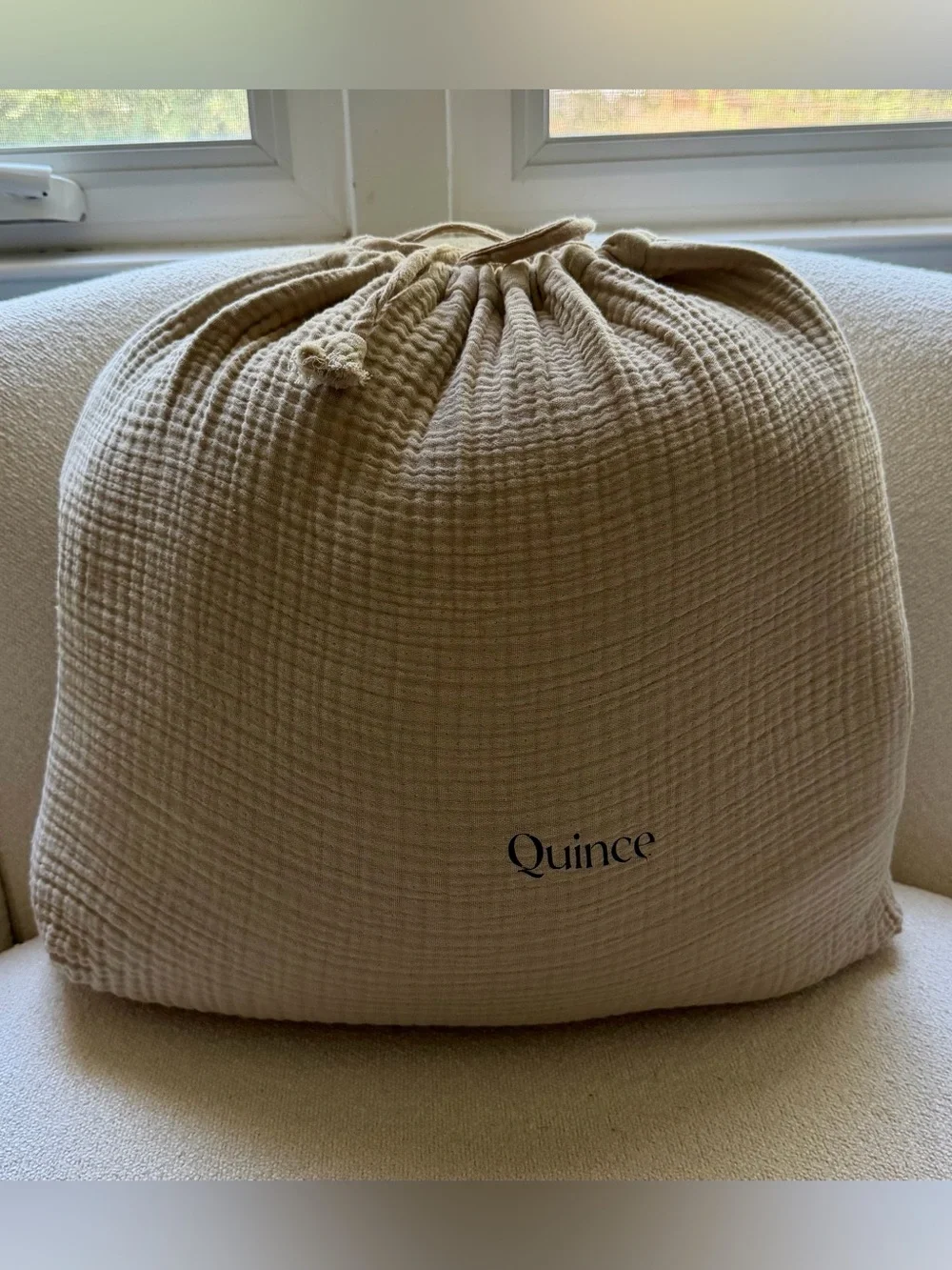 Quince Duvet Cover Organic Cotton Gauze Full Queen Dune EUC Shams Not Included